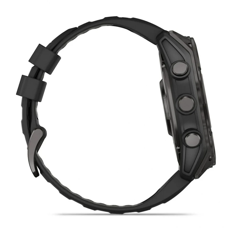 Умные часы Garmin Fenix 8 51mm AMOLED Sapphire Carbon Gray DLC Titanium with Black/Pebble Gray Silicone Band (010-02905-20)