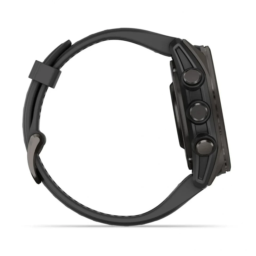 Умные часы Garmin Fenix 8 43mm AMOLED Sapphire Carbon Gray DLC Titanium with Black/Pebble Gray Silicone Band (010-02903-21)