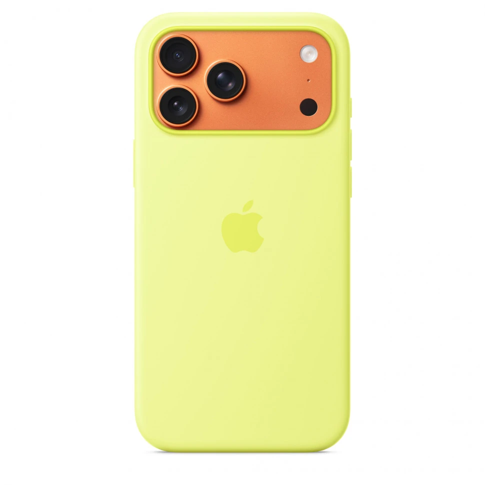 Чехол защитный Apple Silicone Case with MagSafe для iPhone 17 Pro Max Neon Yellow