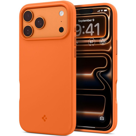 Чехол защитный Spigen Silicone Fit MagSafe для iPhone 17 Pro Max Оранжевый (Cosmic Orange)