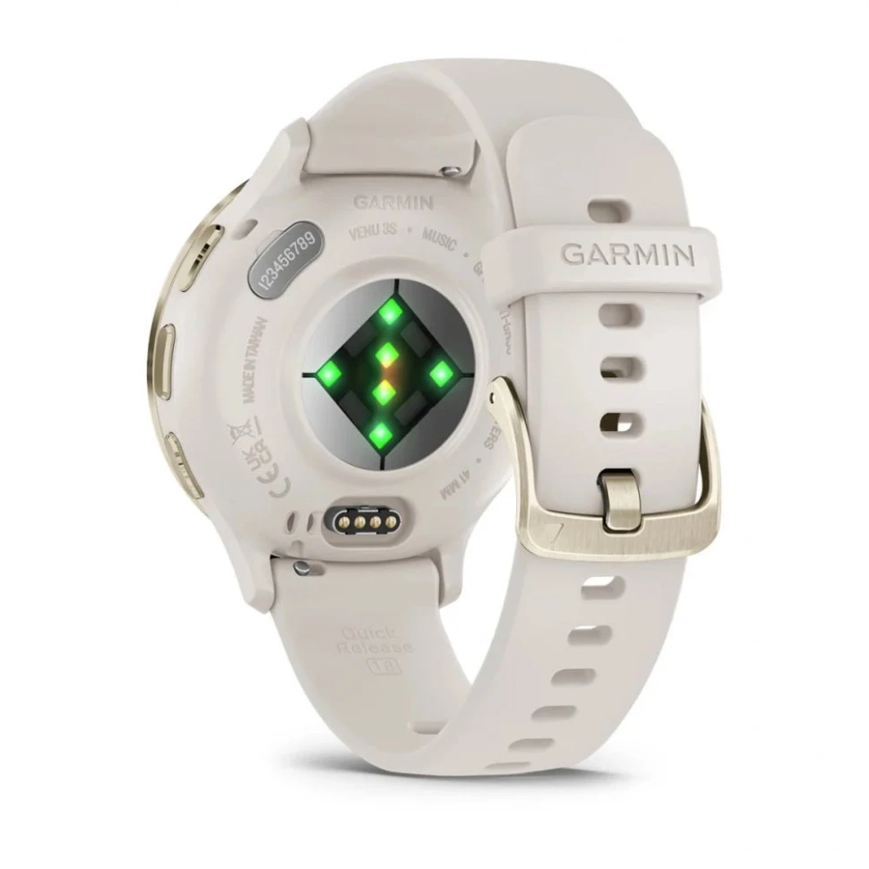 Умные часы Garmin Venu 3S 41mm Soft Gold Stainless Steel Bezel with Ivory Case and Silicone Band (010-02785-04)