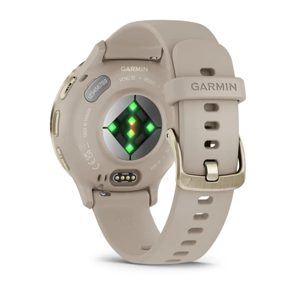 Умные часы Garmin Venu 3S 41mm Soft Gold Stainless Steel Bezel with French Gray Case and Silicone Band (010-02785-02)