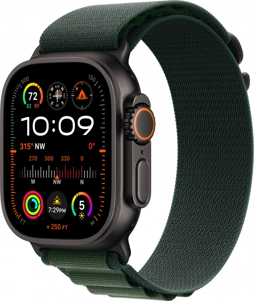 Умные часы Apple Watch Ultra 2 2024 49mm Black Titanium Case with Dark Green Alpine Loop (M)