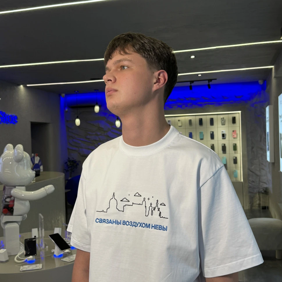 Футболка Syoma Store «Связаны воздухом Невы» Белая S/M