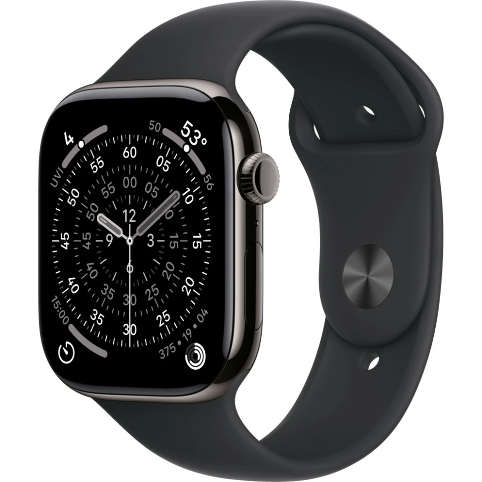 Умные часы Apple Watch Series 11 46mm Slate Titanium Case with Black Sport Band (S/M)