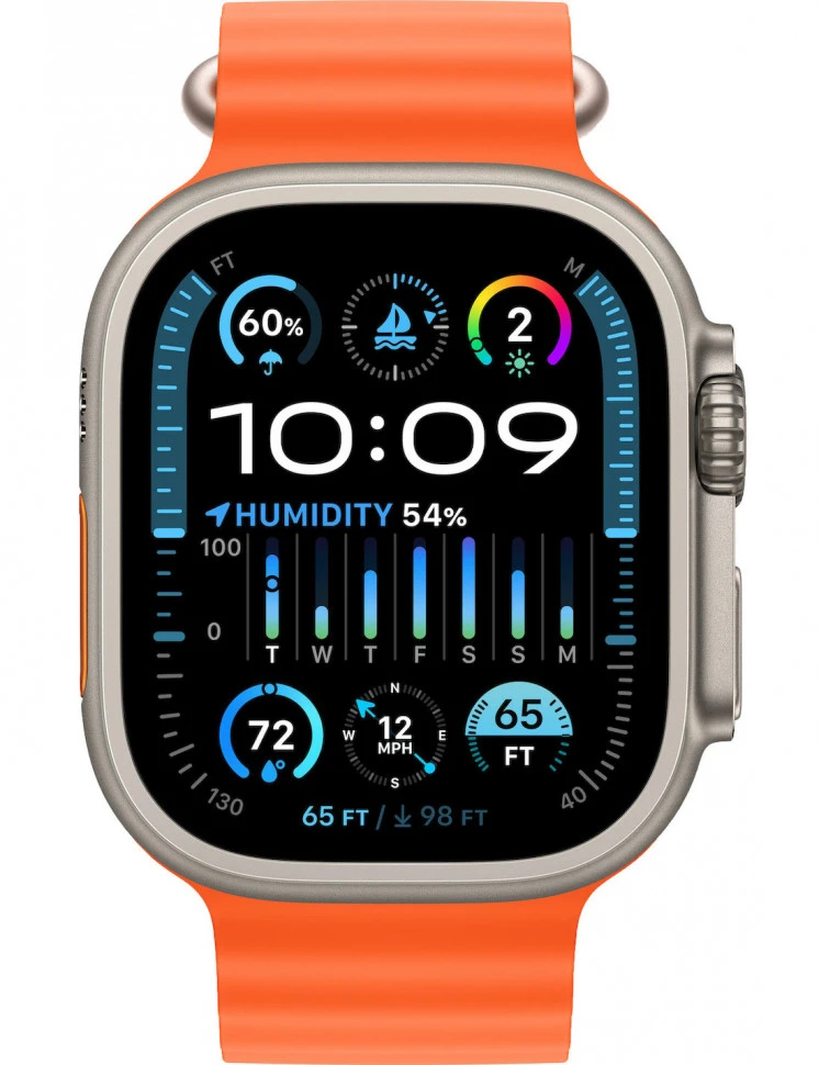 Умные часы Apple Watch Ultra 2 49mm Titanium Case with Orange Ocean Band