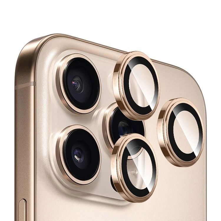 Защитное стекло на камеру Remax GL-27 для iPhone 16 Pro/16 Pro Max Золото (Gold)