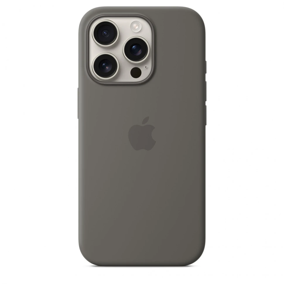Чехол защитный Apple Silicone Case с MagSafe для iPhone 16 Pro Stone Gray