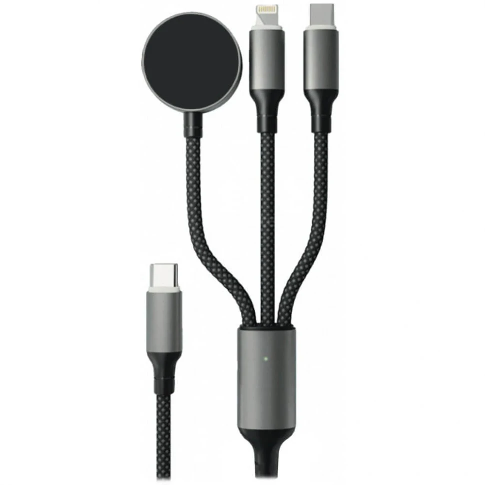 Кабель VLP Dragon Cable 3 in 1 USB-C to USB-C/Lightning/Watch 1.2m Черный