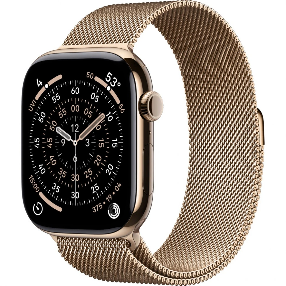 Умные часы Apple Watch Series 11 46mm Gold Titanium Case with Gold Milanese Loop (M/L)