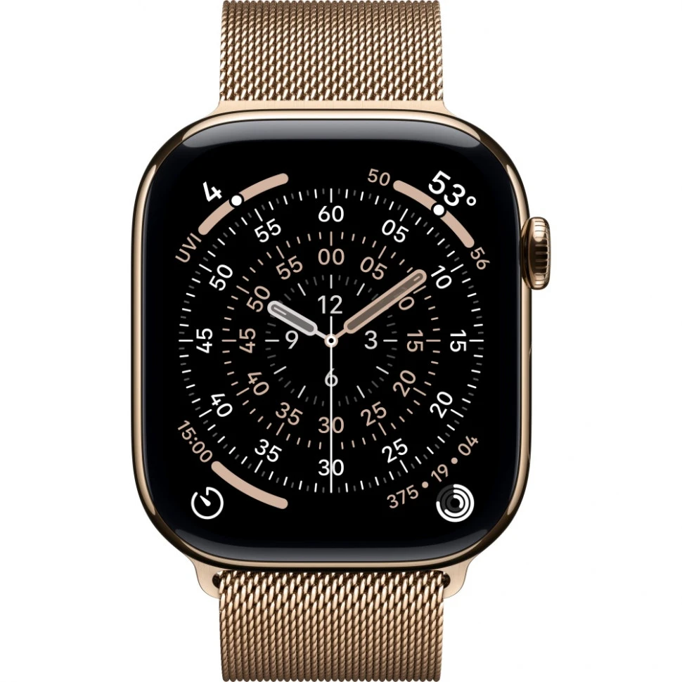 Умные часы Apple Watch Series 11 46mm Gold Titanium Case with Gold Milanese Loop (M/L)