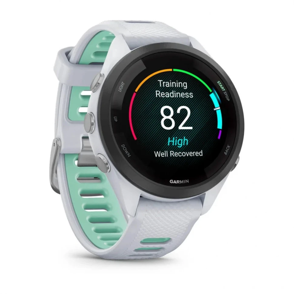 Умные часы Garmin Forerunner 265s 42mm Black Bezel with Whitestone Case and Whitestone/Neo Tropic Silicone Band (010-02810-04)
