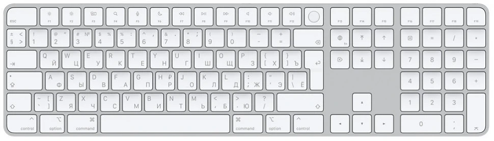 Клавиатура Apple Magic Keyboard with Touch ID and Numeric Keypad Белый (MK2C3)