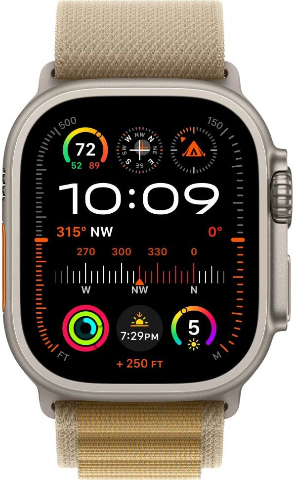 Умные часы Apple Watch Ultra 2 2024 49mm Natural Titanium Case with Tan Alpine Loop (L)
