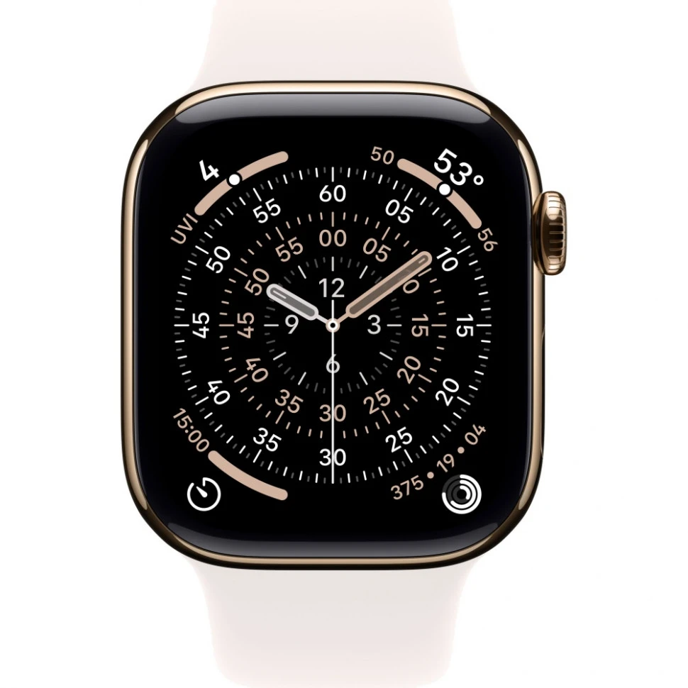 Умные часы Apple Watch Series 11 42mm Gold Titanium Case with Light Blush Sport Band (S/M)