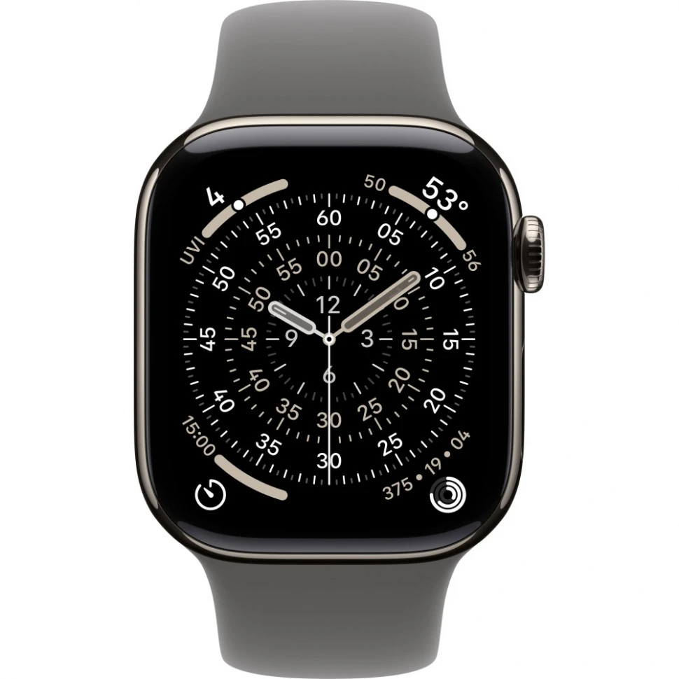 Умные часы Apple Watch Series 11 42mm Natural Titanium Case with Stone Gray Sport Band (S/M)