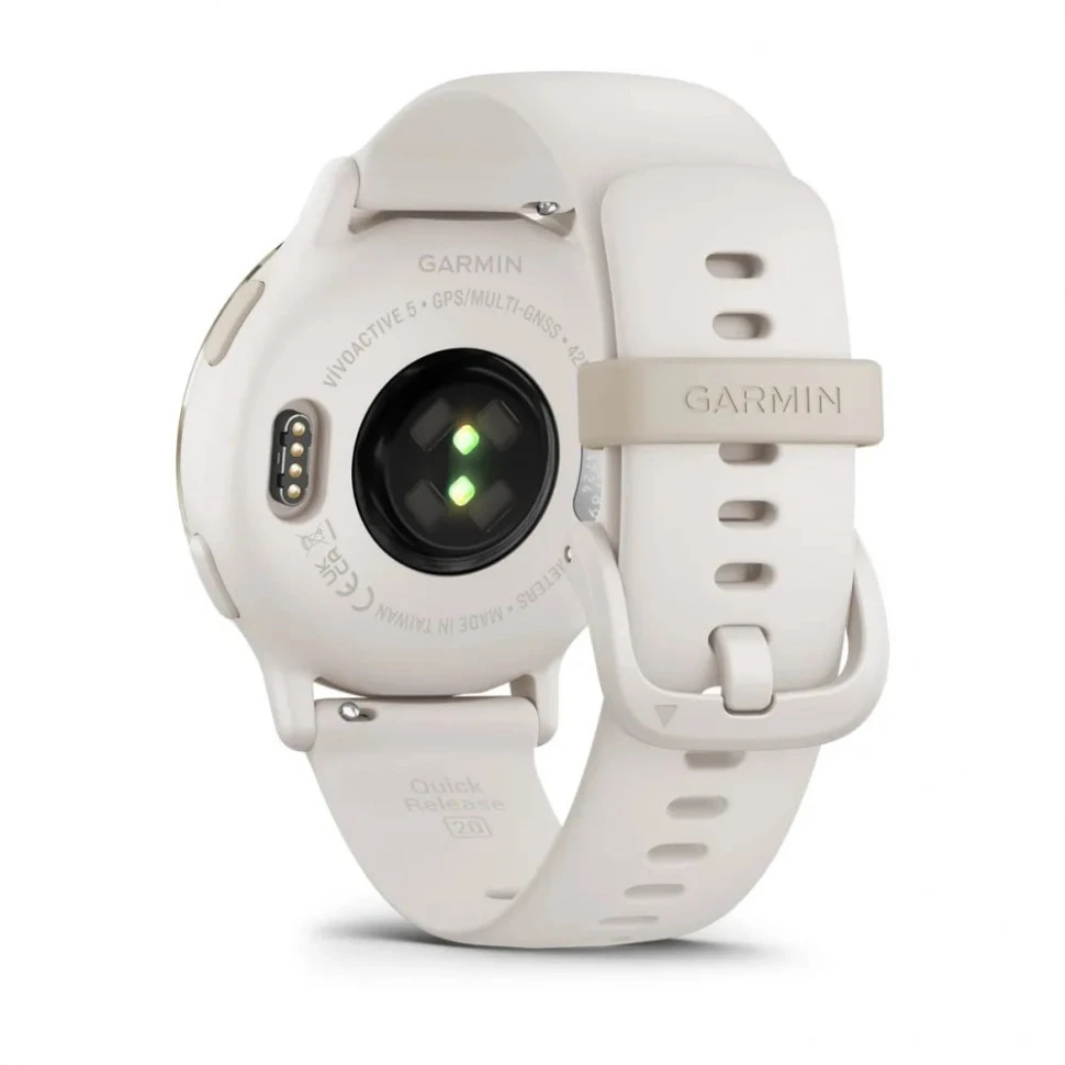 Умные часы Garmin Vivoactive 5 Cream Gold Aluminum Bezel with Ivory Case and Silicone Band (010-02862-11)