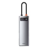 Стыковочная станция Baseus Metal Gleam Series 8 в 1 Multifunctional Type-C HUB Docking Station (WKWG050013) Серый