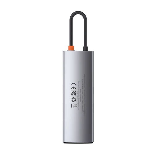Стыковочная станция Baseus Metal Gleam Series 8 в 1 Multifunctional Type-C HUB Docking Station (WKWG050013) Серый