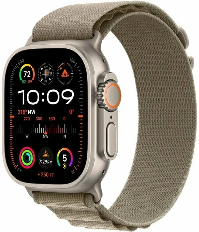 Умные часы Apple Watch Ultra 2 49mm Titanium Case with Olive Alpine Loop (S)
