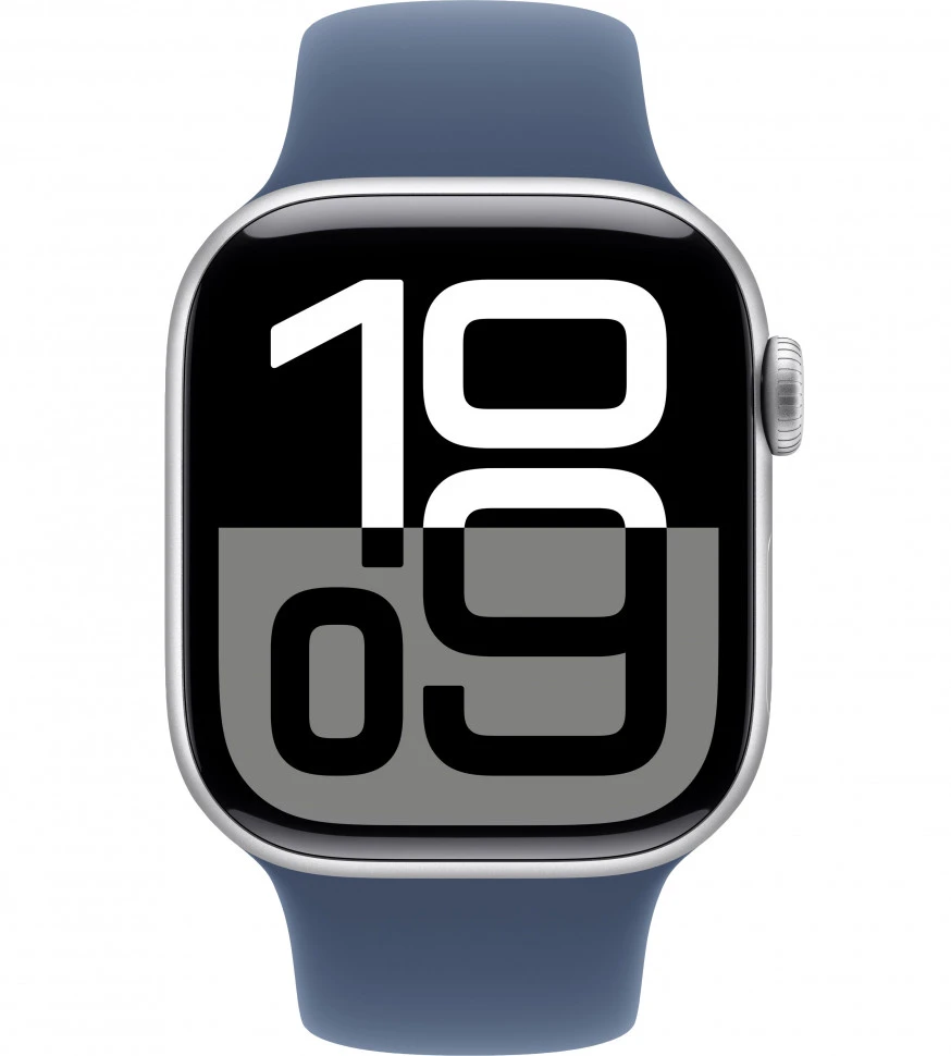 Умные часы Apple Watch Series 10 46mm Silver Aluminum Case with Denim Sport Band (S/M)