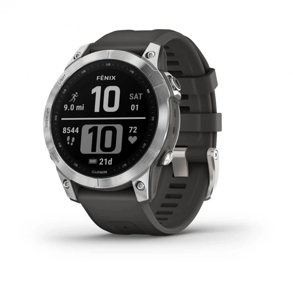 Умные часы Garmin Fenix 7 47mm Standard Edition Silver with Graphite Band (010-02540-01)