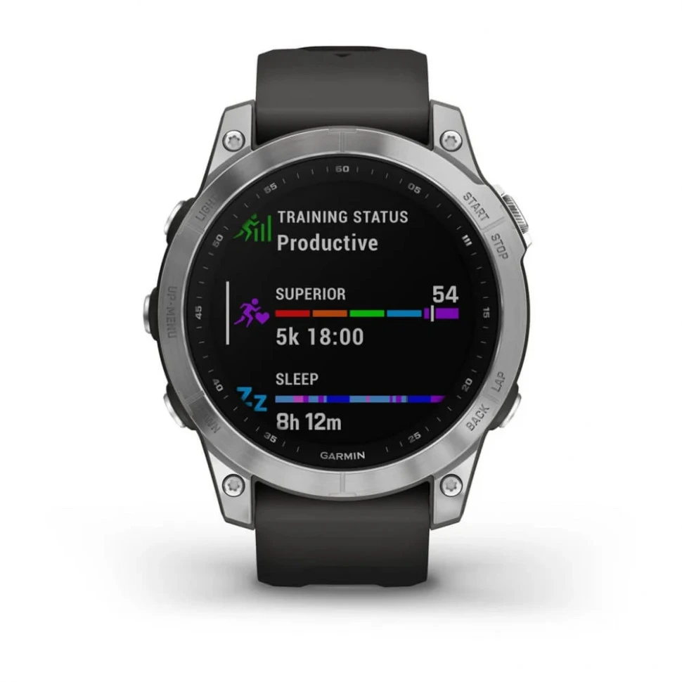 Умные часы Garmin Fenix 7 47mm Standard Edition Silver with Graphite Band (010-02540-01)