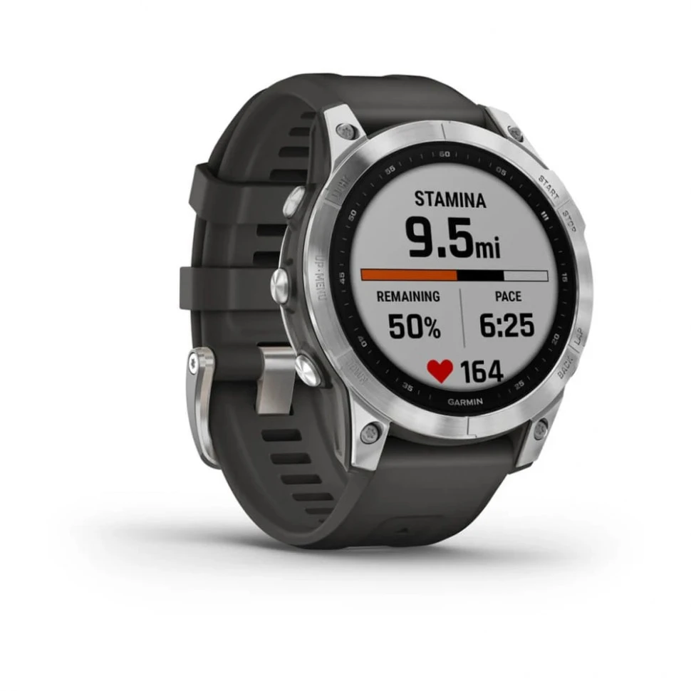 Умные часы Garmin Fenix 7 47mm Standard Edition Silver with Graphite Band (010-02540-01)