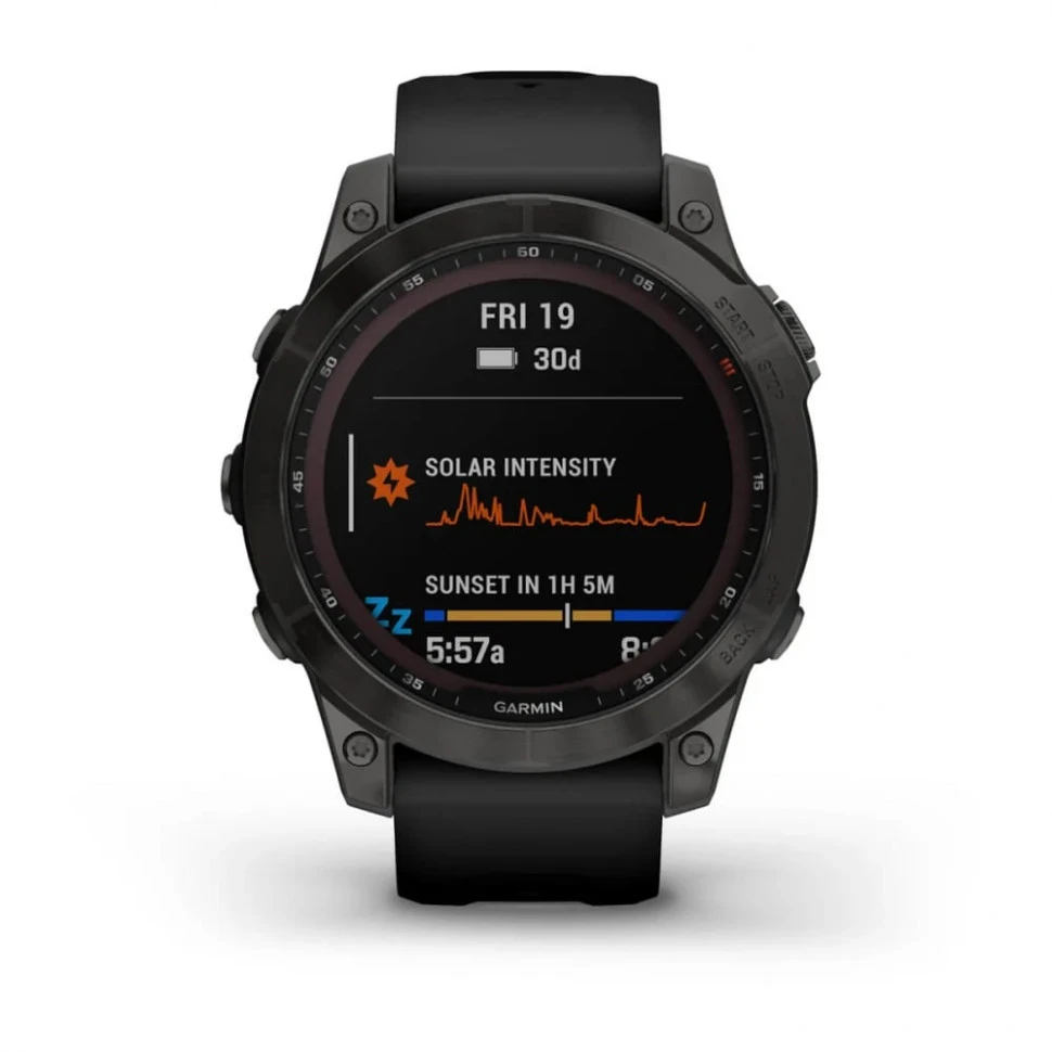 Умные часы Garmin Fenix 7 47mm SOLAR Sapphire Carbon Grey DLC Titanium with Black Band (010-02540-21)