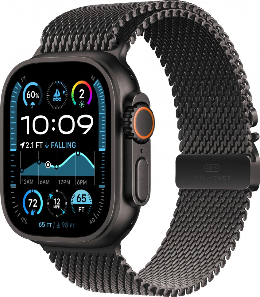 Умные часы Apple Watch Ultra 2 2024 49mm Black Titanium Case with Black Titanium Milanese Loop (S)