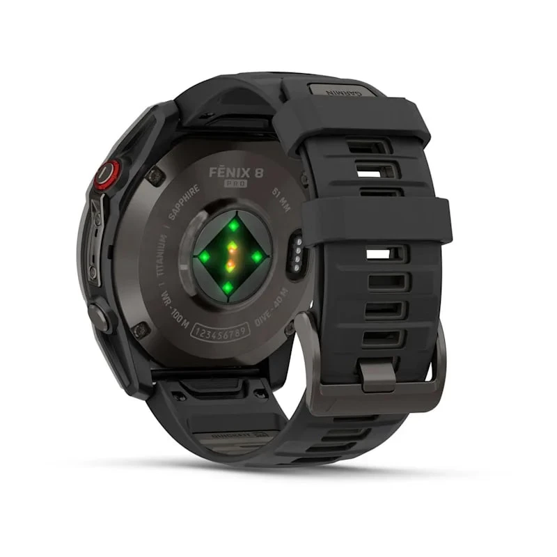 Умные часы Garmin Fenix 8 Pro 51mm AMOLED Sapphire Carbon Gray DLC Titanium with Black/Pebble Gray Silicone Band (010-03199-00)