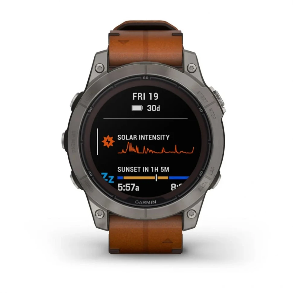 Умные часы Garmin Fenix 7 Pro 47mm SOLAR Sapphire Titanium with Chestnut Leather Band (010-02777-30)
