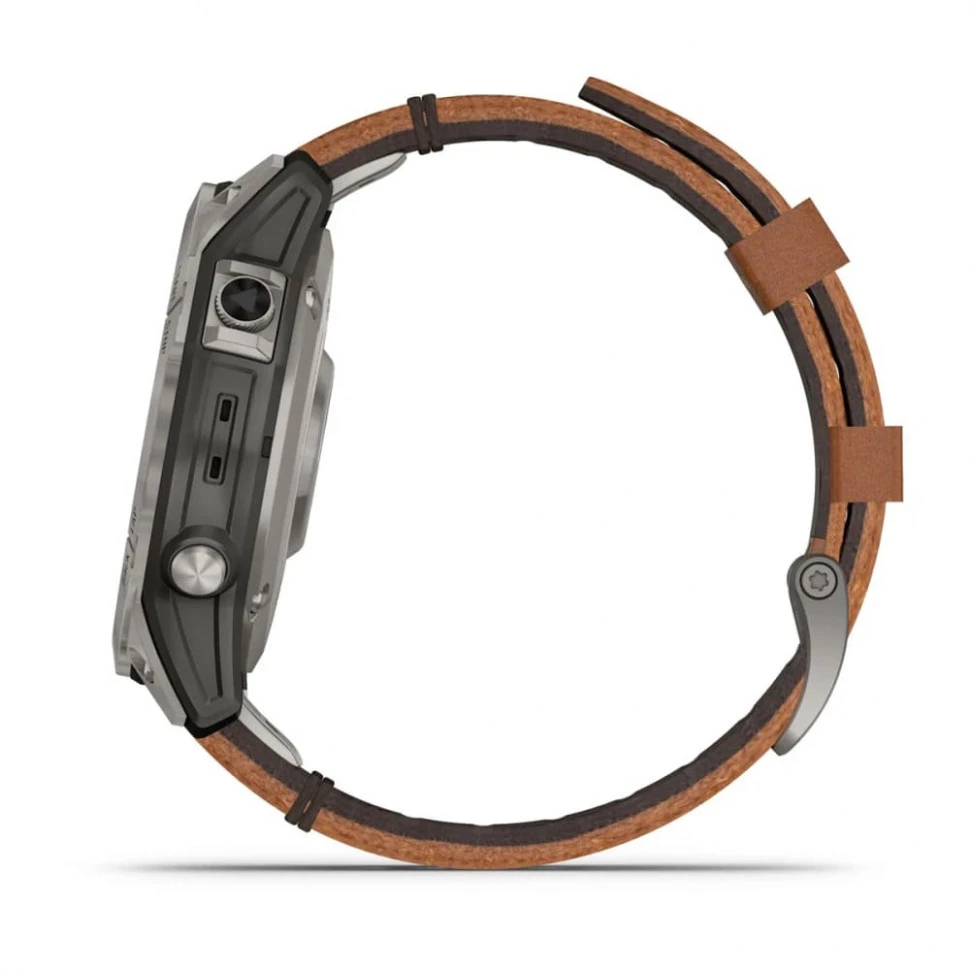 Умные часы Garmin Fenix 7 Pro 47mm SOLAR Sapphire Titanium with Chestnut Leather Band (010-02777-30)