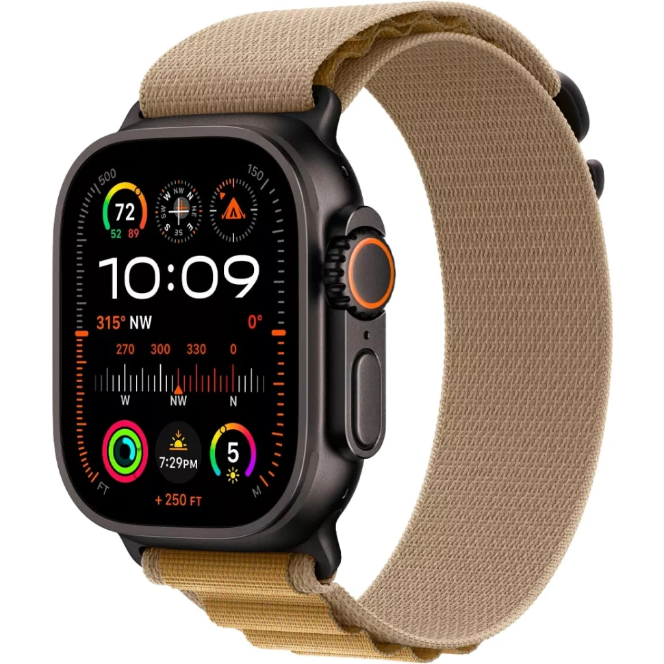 Умные часы Apple Watch Ultra 2 2024 49mm Black Titanium Case with Tan Alpine Loop (M)