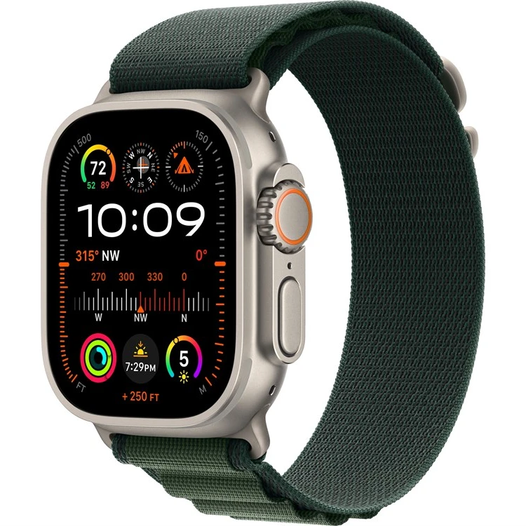 Умные часы Apple Watch Ultra 2 2024 49mm Natural Titanium Case with Dark Green Alpine Loop (S)