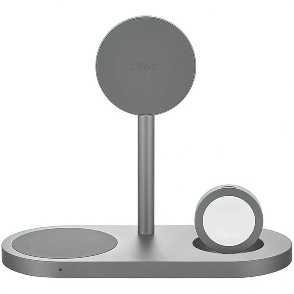 Беспроводное зарядное устройство uBear Stage Ultra 3 в 1 MagSafe Серый