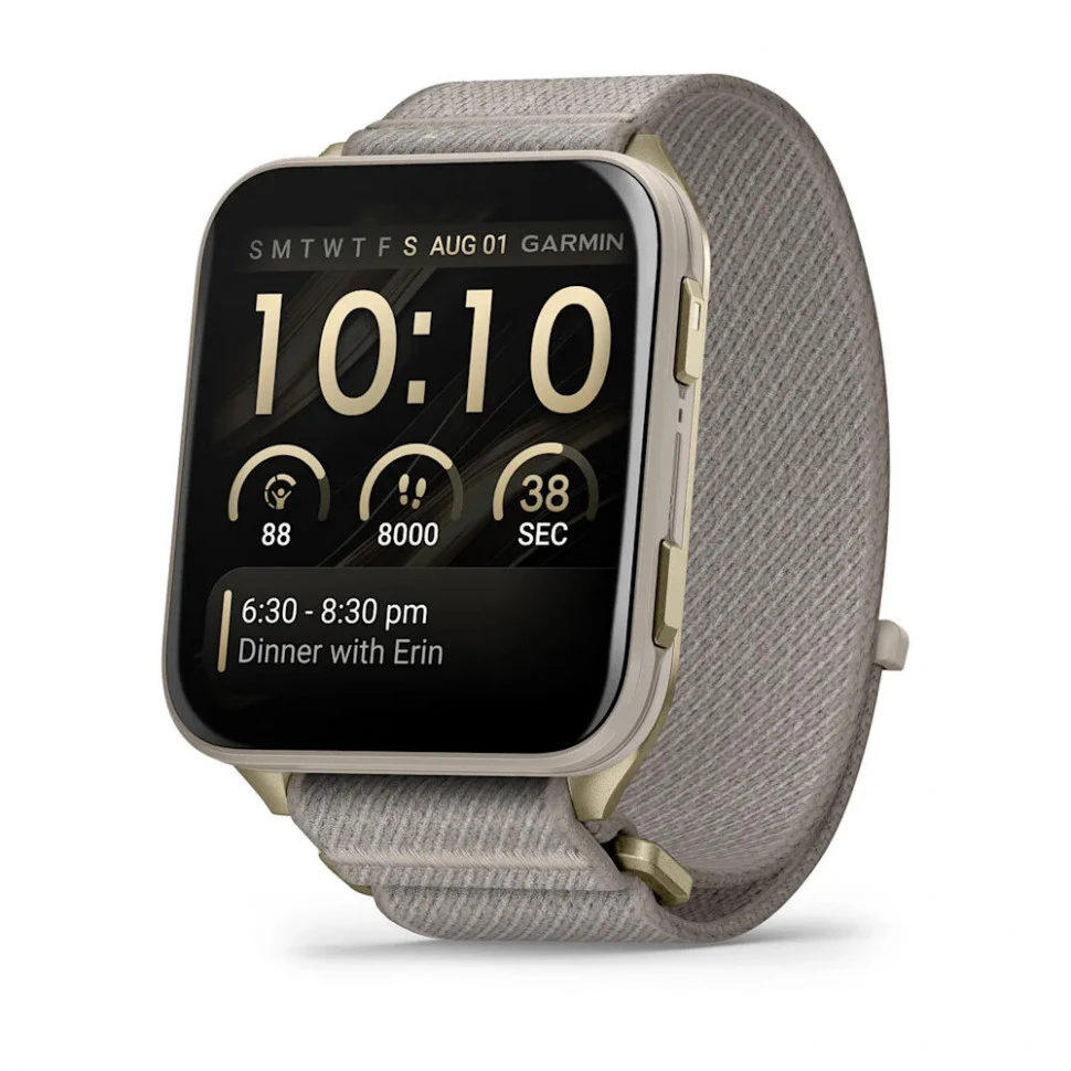 Умные часы Garmin Venu X1 Soft Gold with Titanium Caseback and French Gray Nylon Band (010-02980-08)