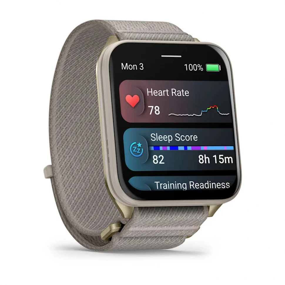 Умные часы Garmin Venu X1 Soft Gold with Titanium Caseback and French Gray Nylon Band (010-02980-08)