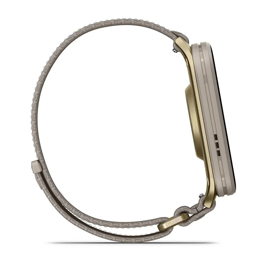 Умные часы Garmin Venu X1 Soft Gold with Titanium Caseback and French Gray Nylon Band (010-02980-08)