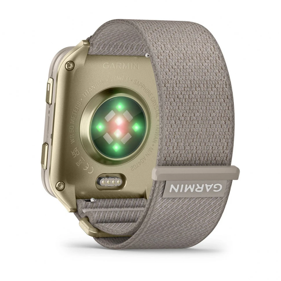 Умные часы Garmin Venu X1 Soft Gold with Titanium Caseback and French Gray Nylon Band (010-02980-08)