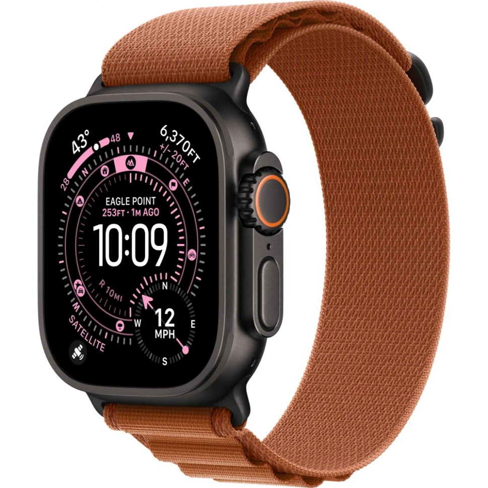 Умные часы Apple Watch Ultra 3 2025 49mm Black Titanium Case with Terra Cotta Alpine Loop (L)