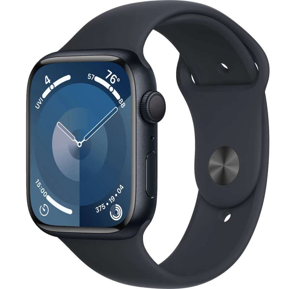 Умные часы Apple Watch Series 9 45mm Midnight Aluminum Case with Midnight Sport Band (S/M)