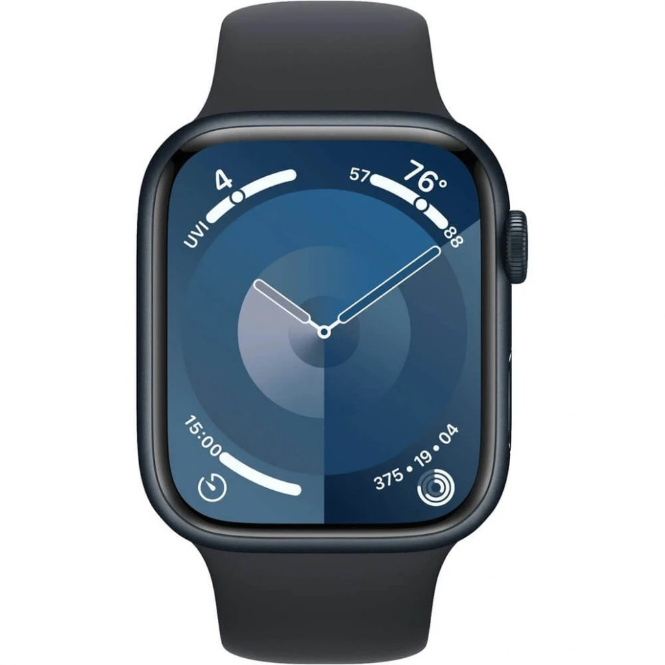 Умные часы Apple Watch Series 9 45mm Midnight Aluminum Case with Midnight Sport Band (S/M)