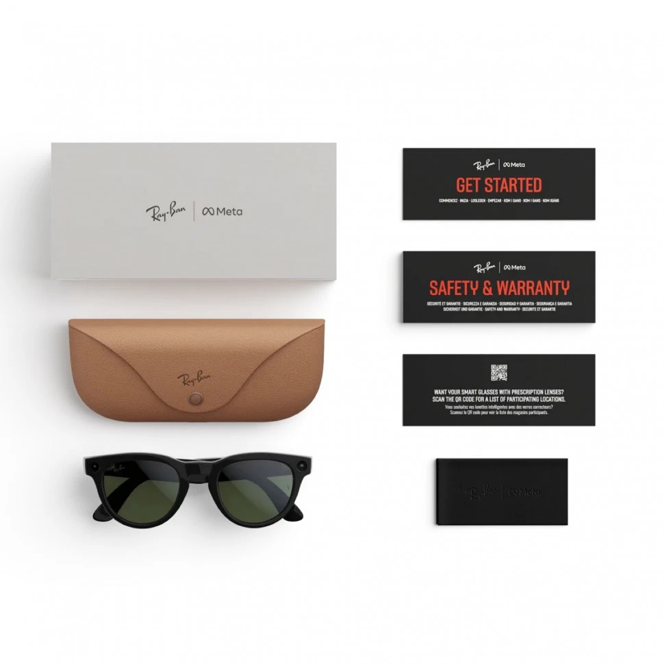 Умные очки Ray-Ban Headliner (Gen 2) Shiny Black Clear/Graphite Green Transitions (RW4013)