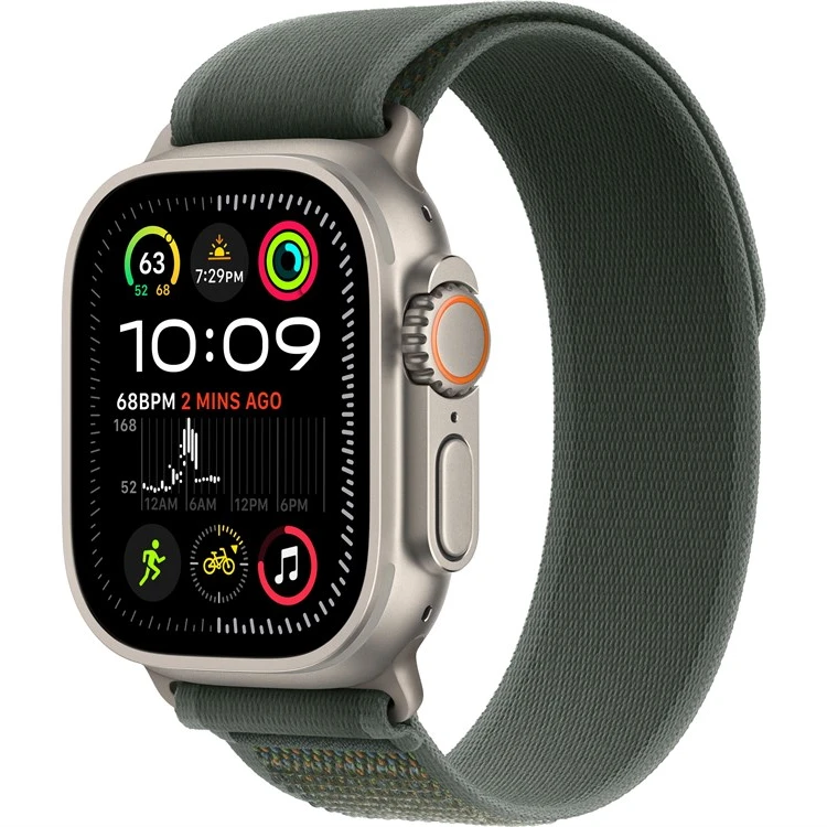 Умные часы Apple Watch Ultra 2 2024 49mm Natural Titanium Case with Green Trail Loop (M/L)