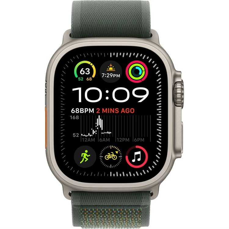 Умные часы Apple Watch Ultra 2 2024 49mm Natural Titanium Case with Green Trail Loop (M/L)