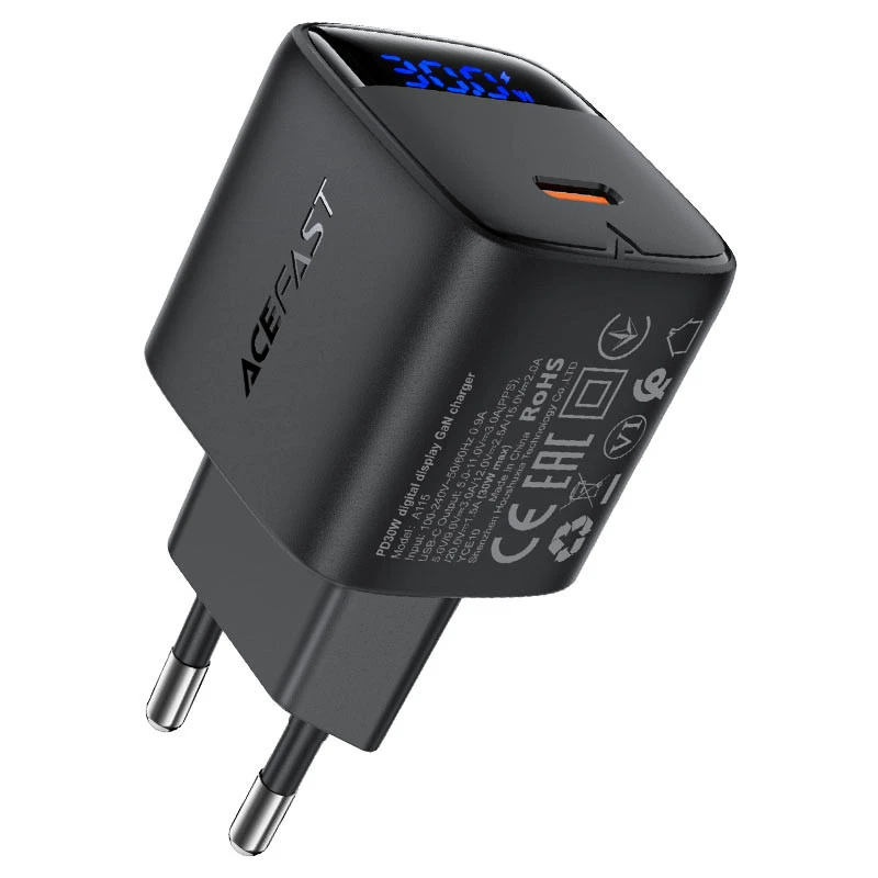Сетевое зарядное устройство ACEFAST A115 30W GaN USB-C Черный