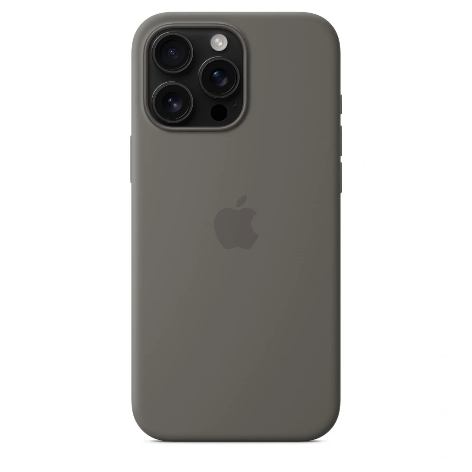 Чехол защитный Apple Silicone Case с MagSafe для iPhone 16 Pro Max Stone Gray