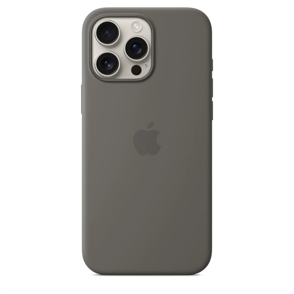 Чехол защитный Apple Silicone Case с MagSafe для iPhone 16 Pro Max Stone Gray