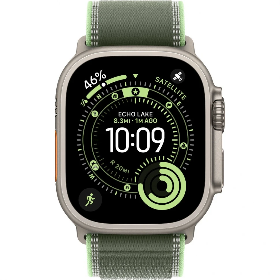 Умные часы Apple Watch Ultra 3 2025 49mm Natural Titanium Case with Green/Neon Trail Loop (S/M)